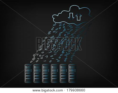 Cloud With Data Rain Into Storage Servers