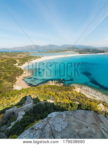 Porto Giunco on a clear day Sardinia