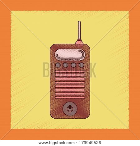 flat shading style icon of old cell phone