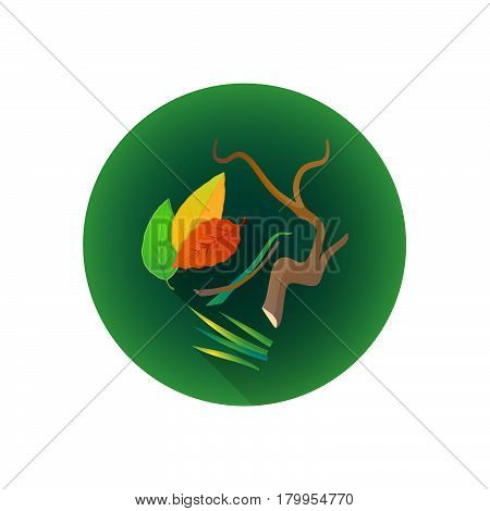 Vector Green Cutting Waste Icon.
