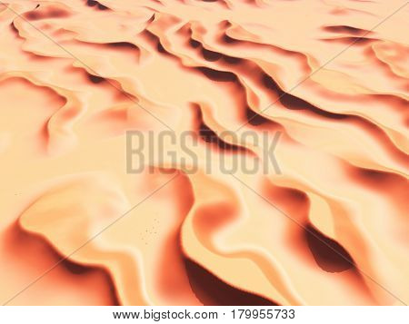 Computer generated 3D illustration with a desert landscape