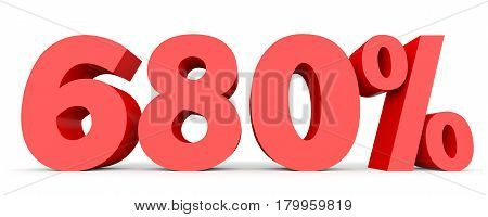 Six Hundred And Eighty Percent. 680 %. 3D Illustration.
