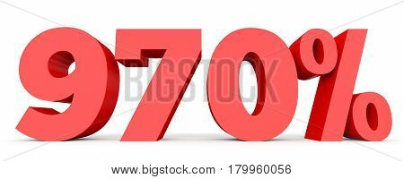 Nine Hundred And Seventy Percent. 970 %. 3D Illustration.