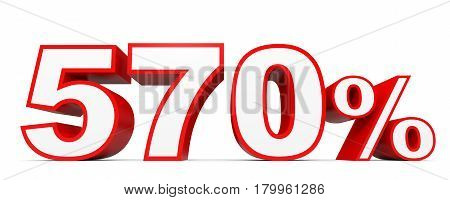 Five Hundred And Seventy Percent. 570 %. 3D Illustration.