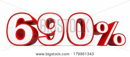 Six Hundred And Ninety Percent. 690 %. 3D Illustration.