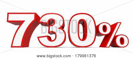 Seven Hundred And Thirty Percent. 730 %. 3D Illustration.