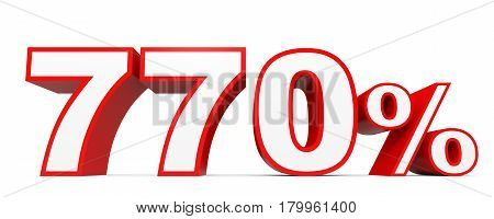 Seven Hundred And Seventy Percent. 770 %. 3D Illustration.