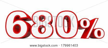 Six Hundred And Eighty Percent. 680 %. 3D Illustration.