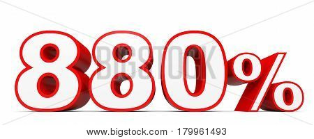 Eight Hundred And Eighty Percent. 880 %. 3D Illustration.