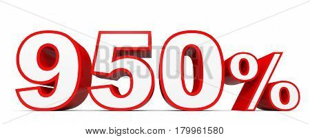 Nine Hundred And Fifty Percent. 950 %. 3D Illustration.