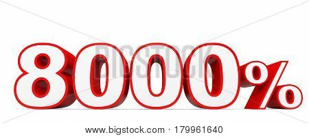 Eight Thousand Percent. 8000 %. 3D Illustration.