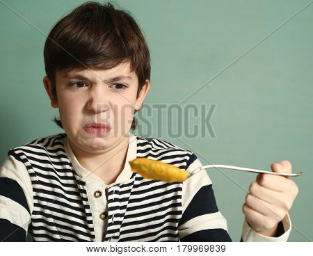 Preteen Boy Refuse To Eat Pumpkin Soup