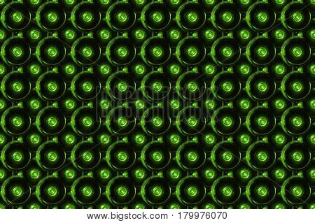 Seamless Abstract Background Balls On Balls Or Random Circles. Dark Red Green Violet Yellow Blue Ton