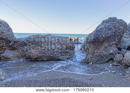 The Coast Of Vinaroz In Castellon, Spain