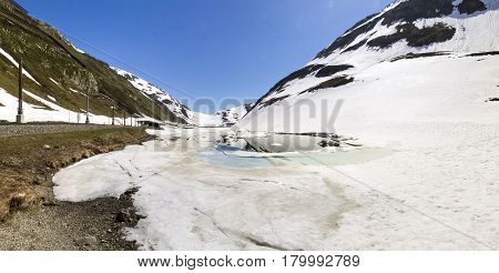 Oberalp Pass, Artificial Lake Ice