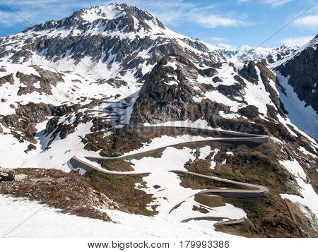Gotthardpass, View Of The Valley Of Tremola