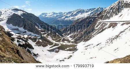 Gotthardpass, View Of The Valley Of Tremola