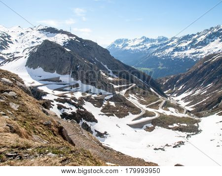 Gotthardpass, View Of The Valley Of Tremola