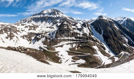 Gotthardpass, View Of The Valley Of Tremola