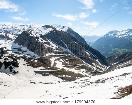 Gotthardpass, View Of The Valley Of Tremola
