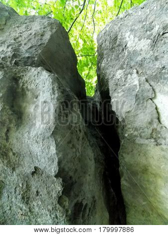Crashed dolomite stone in the nature beauty