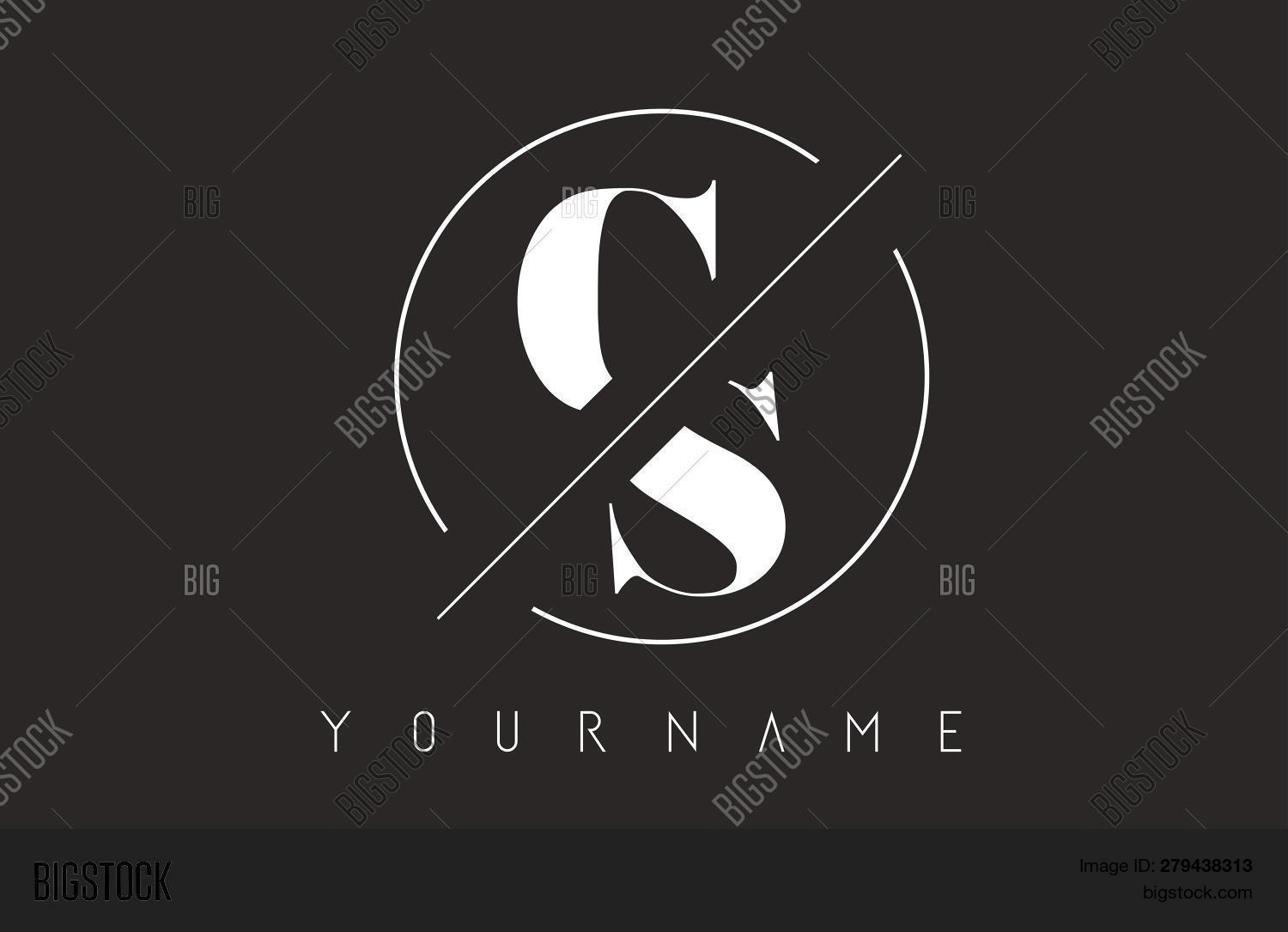 Cs Letter Logo Cutted Vector & Photo (Free Trial) | Bigstock