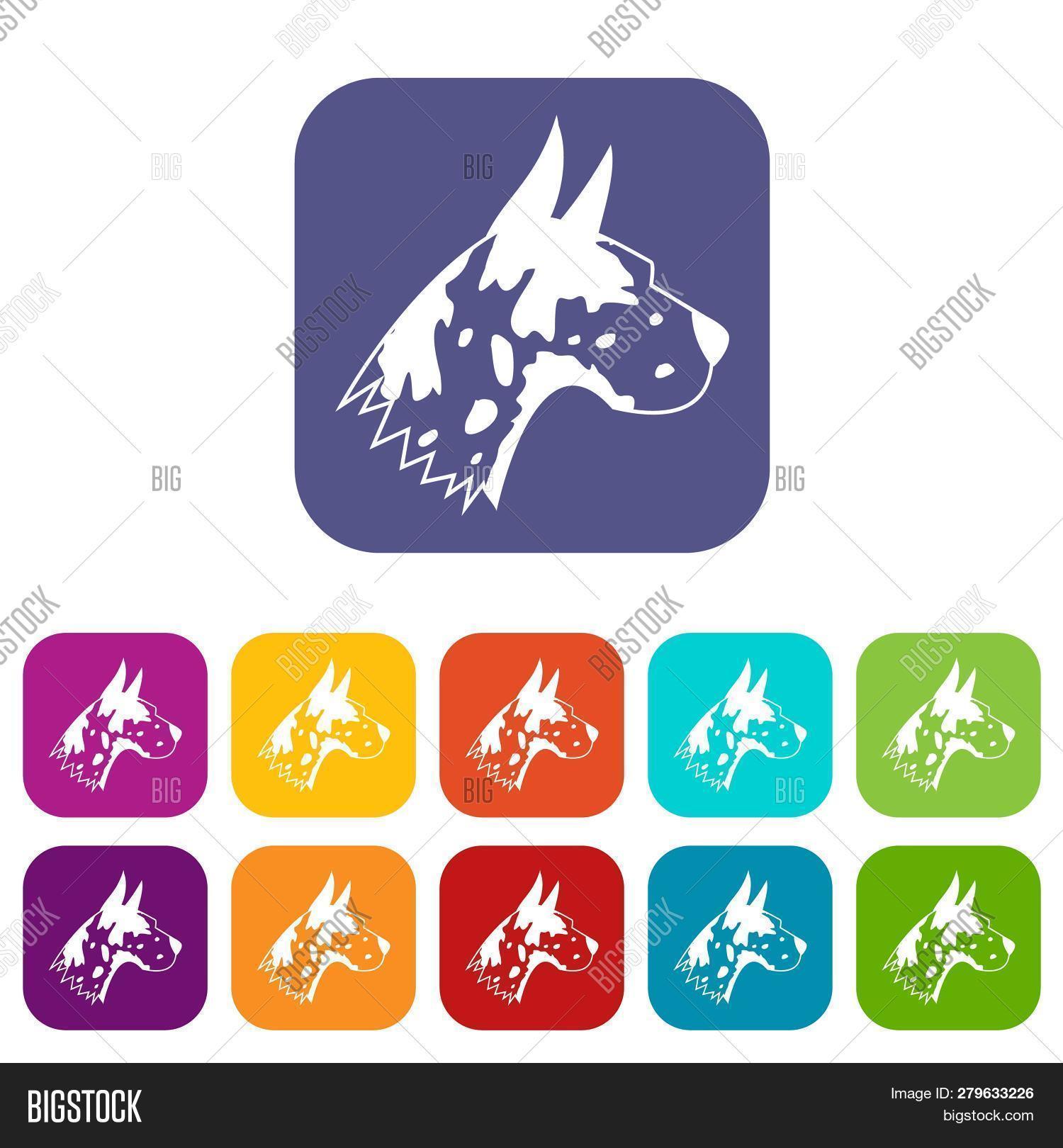 Great Dane Dog Icons Image & Photo (Free Trial) | Bigstock