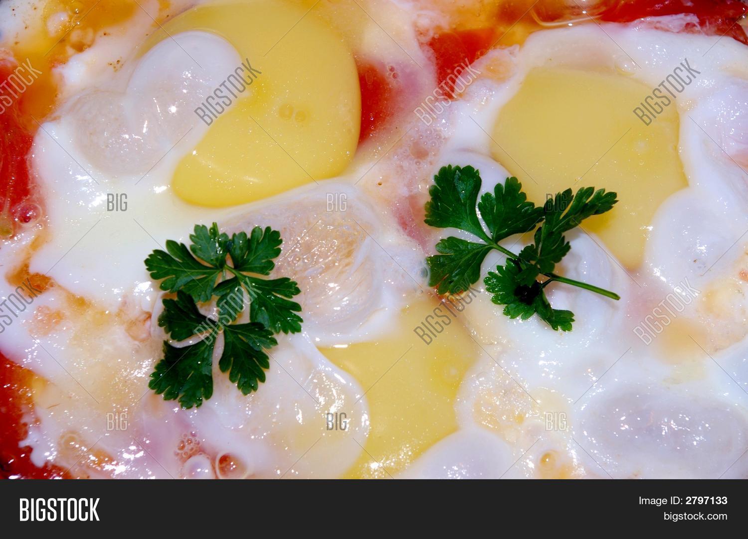 Fried Eggs Parsley Image & Photo (Free Trial) Bigstock