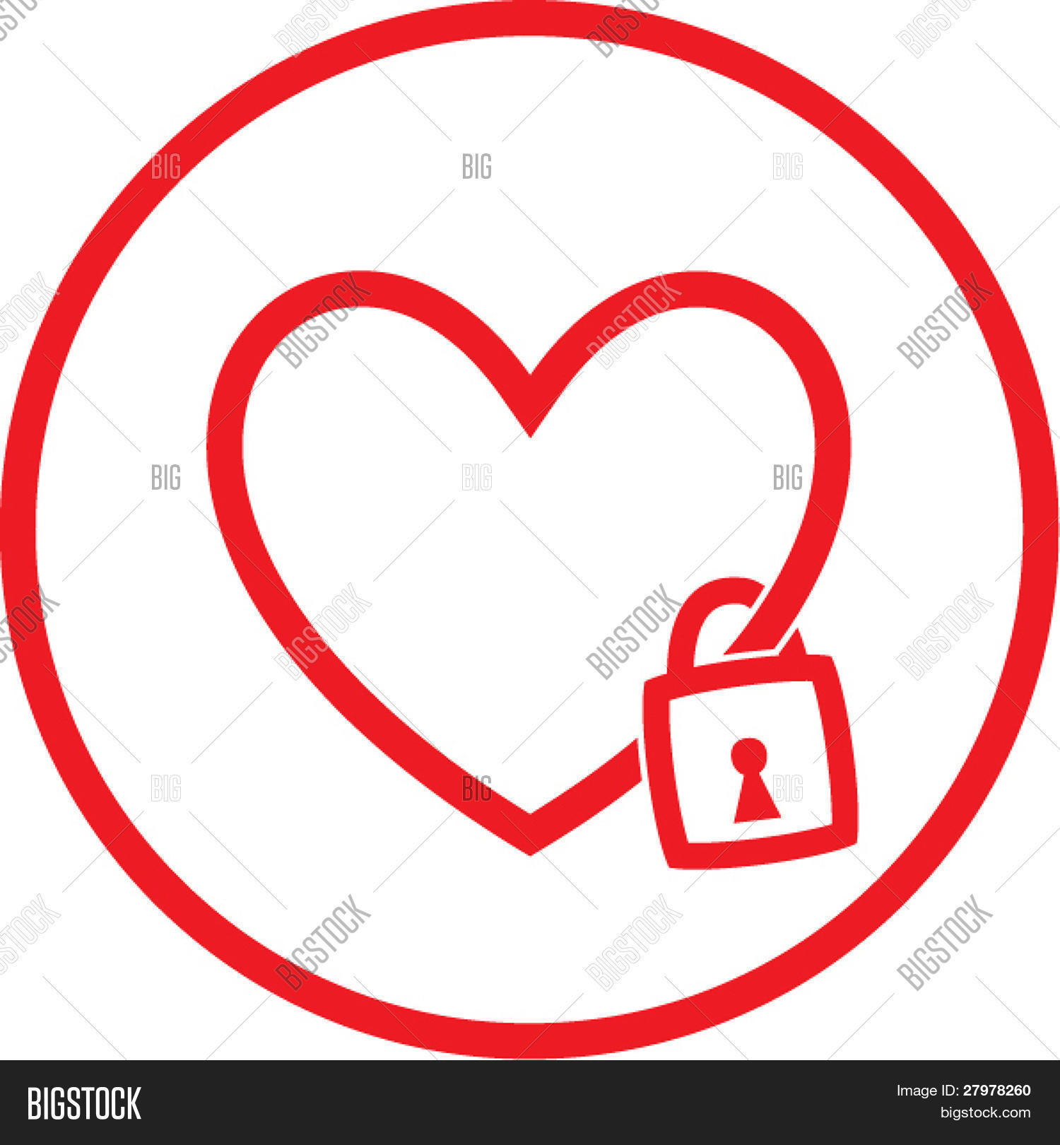 Vector Heart Lock Vector & Photo (Free Trial) Bigstock