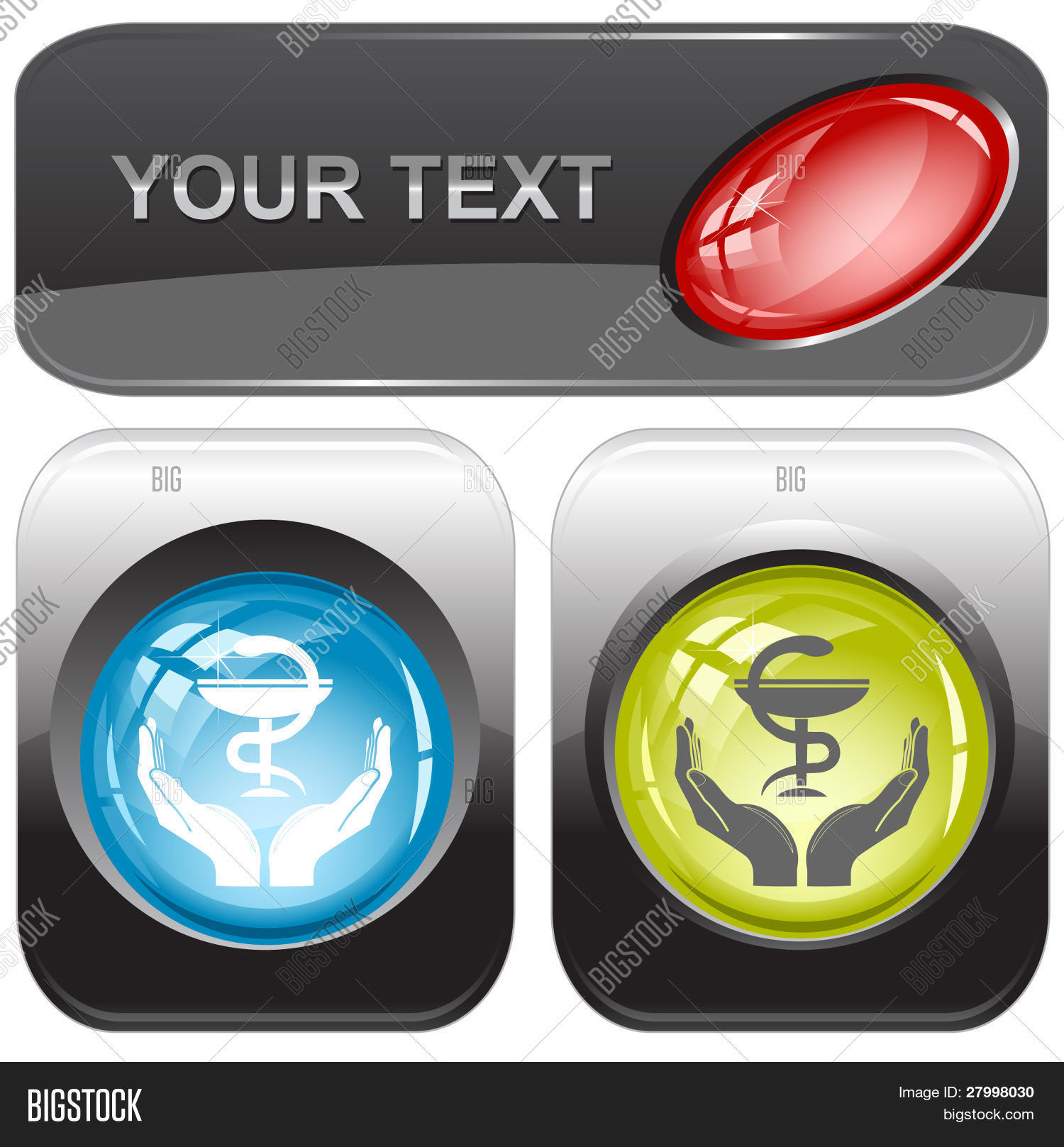 Health Button Health Hands. Vector Vector & Photo (Free Trial) | Bigstock