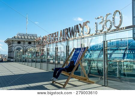 Brighton, England-6 October,2018: The British Airways I360 Skyline Tower  Tallest In The World For S