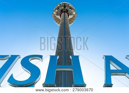 Brighton, England-6 October,2018: The British Airways I360 Skyline Tower  Tallest In The World For S