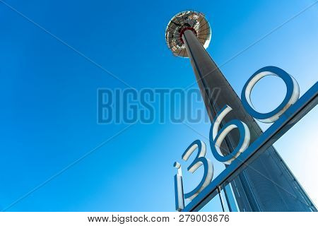 Brighton, England-6 October,2018: The British Airways I360 Skyline Tower  Tallest In The World For S