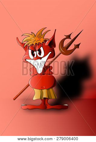 Cute Guy With A Pitchfork. The Funniest Imp.