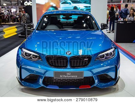Nonthaburi, Thailand - December 4, 2018: Bmw M2 Coupe Presented In Motor Expo 2018