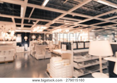 Filtered Image Blurry Background Variety Of Table, Ceiling, Floo