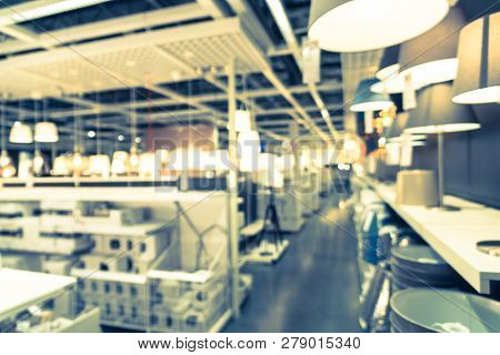Filtered Image Blurry Background Variety Of Table, Ceiling, Floo