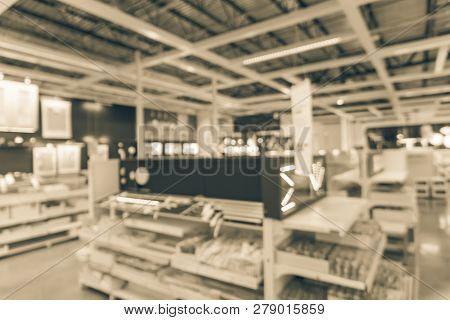 Filtered Image Blurry Background Variety Of Table, Ceiling, Floo