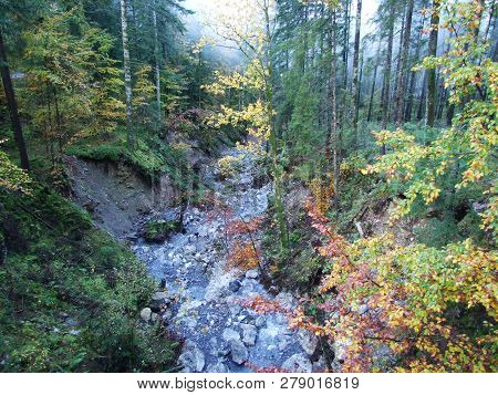 Seasonal Spates And Tributaries Of The Klontalersee Lake - Canton Of Glarus, Switzerland