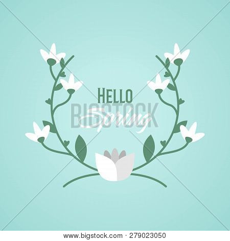 Hello Spring Nature Florist Background And Poster Design Illustration