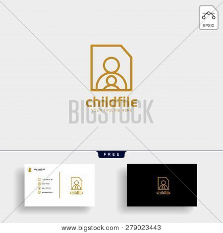 Children Care, Baby Care Logo Template With Business Card