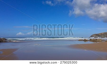 Beautiful Cloud Over The Ocean, Seascape, Beautiful Beach, Pacifying Landscape