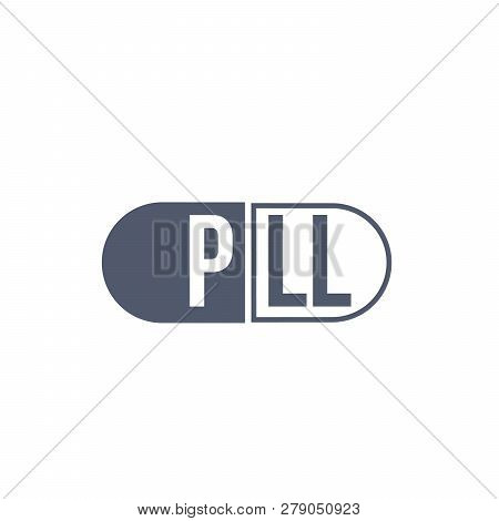 Pill Word In Capsule, Typographic Concept. Vector Illustration Isolated On White Background.