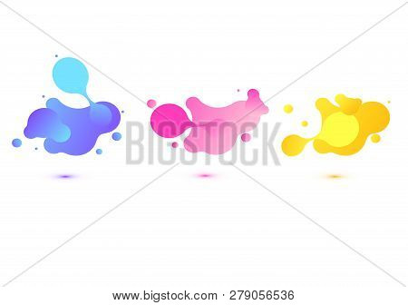 Abstract Geometric Shapes. Liquid Gradient Banners Isolated On White. Fluid Vector Background. Gradi