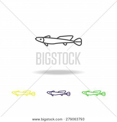 Seafood, Haddock Colored Icons. Element Of Asian Cuisine Illustration. One Of The Collection Icons F