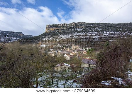 Village Escalada Of The Province Of Burgos A Winter Day