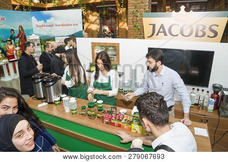 Baku, Azerbaijan, 12 January 2019: Coffee And Tea Festival In Baku, Barmen Competition