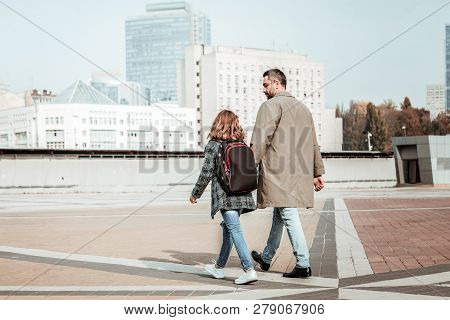 Father Picking His Daughter After Her Classes