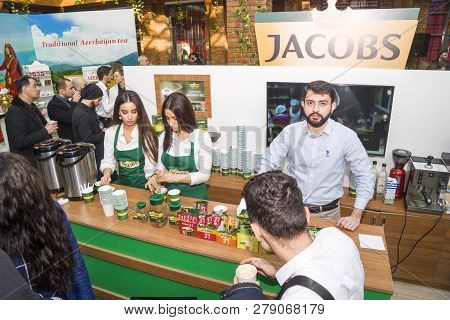 Baku, Azerbaijan, 12 January 2019: Coffee And Tea Festival In Baku, Barmen Competition
