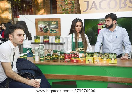 Baku, Azerbaijan, 12 January 2019: Coffee And Tea Festival In Baku, Barmen Competition